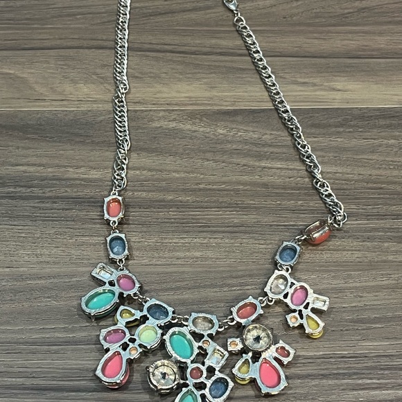 Unbranded Rainbow Bauble Plastic Gemstone Statement Necklace Adjustable - Picture 13 of 16